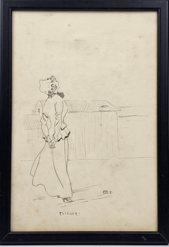 Antico disegno 1918 flieger - antico,