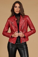 Chiodo Vera Pelle Rossa Donna