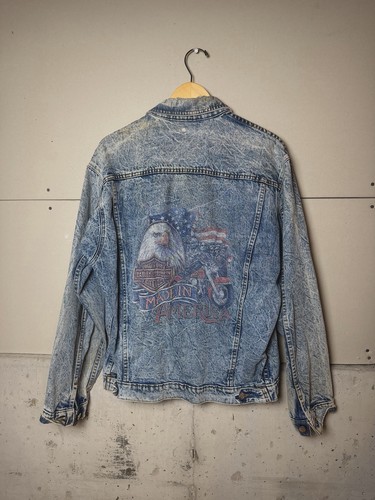 Giacca denim vintage harley - denim,
