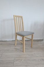 Sedia in legno, resistente e massello, legno di faggio, rovere sonoma con tessuto grigio, Ramen