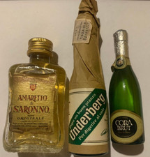 MIGNON LIQUORI 3 BOTTIGLINE DA APRIRE ANNI 70/80 Amaretto Saronno-Underberg-Cora