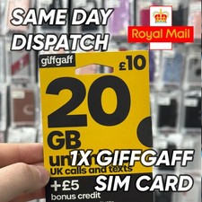 1x GIFFGAFF PAY AS YOU GO £10