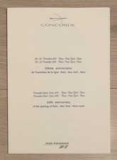 Rare menu Concorde Air France