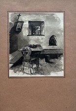 Acquerello Interno Stanza Con