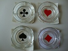Set poker portaceneri in vetro