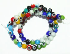  1filo/64pz misti perline tondo vetro  lampwork Occhio di Allah 6mm colore vari