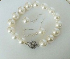 Parure bracciale e orecchini perle di conchiglia Akoya GARANZIA 8 mm NUOVA