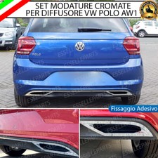 PROFILI CROMATI TERMINALE PER DIFFUSORE PARAURTI VW POLO AW1 STILE R LINE