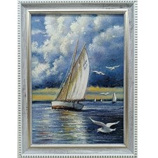 Paesaggio marino barca a vela