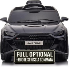 Auto Macchina Elettrica per Bambini 12V Audi RS 6 Sedile Pelle con Telecomando N