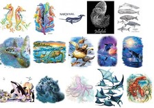 TRASFERIMENTO PRESSA TERMICA ANIMALI OCEANICI per applicazione su maglietta o tessuto