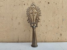 ANTICA CROCE PROCESSIONALE COPTA ETIOPE LALIBELA IN METALLO BIANCO ARTIGIANALE