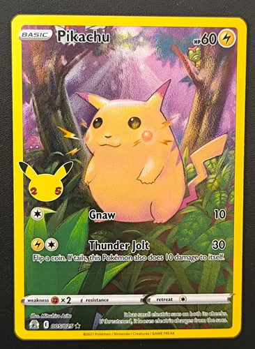 Carta pokemon pikachu - pikachu, 005/025