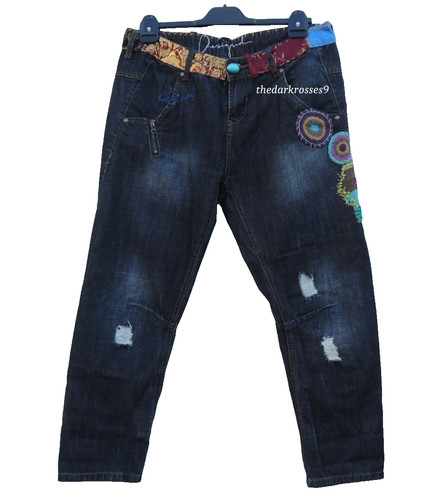 Jeans desigual patchwork alla - jeans,