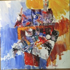 olio su tela banco dell