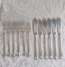 Raro Set Posate Pesce 6 Persone Onslow Pattern Mappin & Webb Sheffield Fish Set