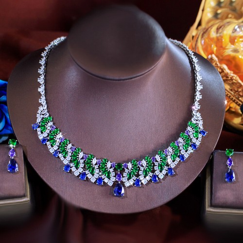 Collana donna goccia blu