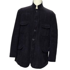 Kroon Giacca Uomo 44R Nero Cotone Stand Collare Quattro Tasche Utility Coat KR310