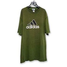 T shirt Adidas Vintage verde cachi con stampa sul fronte anni 00 - Taglia L/XL u
