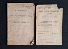 Militaria LIBRETTO Ventennio Personale + di Tiro Ufficiale Carabinieri Reali