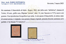 T430 REGNO D’ITALIA – 10 c. giallo ocra n. T17. Cert. Sottoriva – MNH**