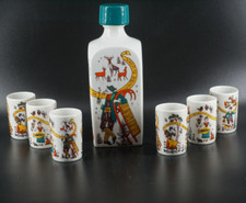 Set decanter e sei bicchieri in porcellana tedesca Suzanne Dolker " 4 stagioni"!