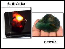 Ambra baltica grado AAA e pietra preziosa smeraldo colombiano grezza naturale...