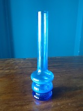 Vasetto in vetro blu con base