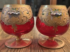 Calice Vetro Dorato Oro Rosso