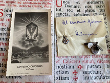 RARO ANTICO miracolo del Crocifisso RELIQUIA: argento smaltato + 3 medaglie + santo