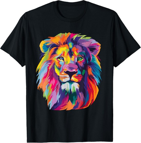 Shirt colorata grafica leone - t-shirt,