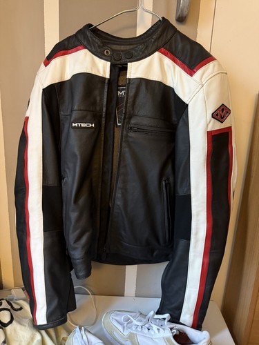 Giubbotto moto pelle mtech - moto,