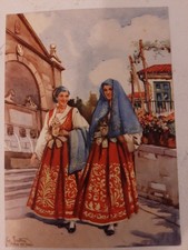 1014 Rara Cartolina di G. Frattini PIANA DEGLI ALBANESI COSTUMI CLASSICI