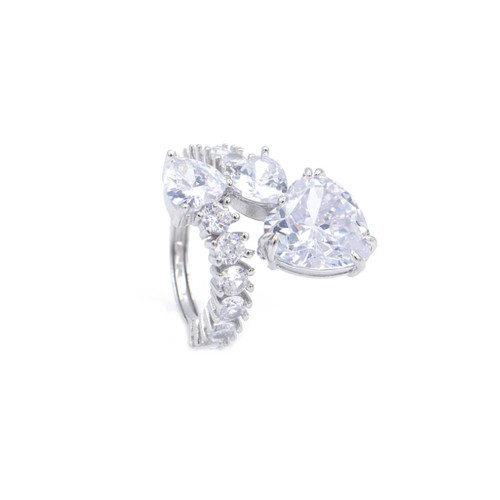 Anello intreccio cuore - cuore, in
