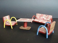 ANNI 50 MINIATURA ARREDAMENTO SALOTTO SOGGIORNO BAMBOLE ARREDO DESIGN VINTAGE