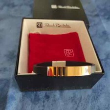 Bracciale originale R. Balestra in caucciù e acciaio 316L placcato oro giallo