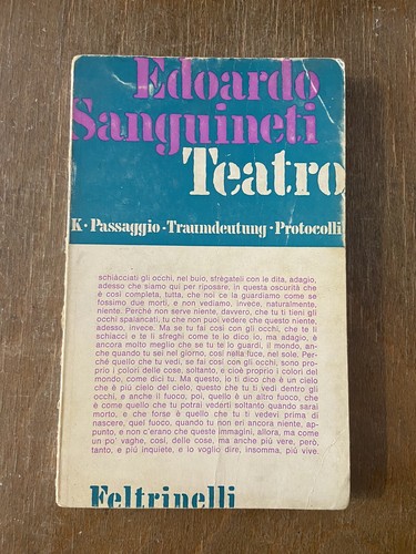 Edoardo sanguineti teatro - sanguineti,