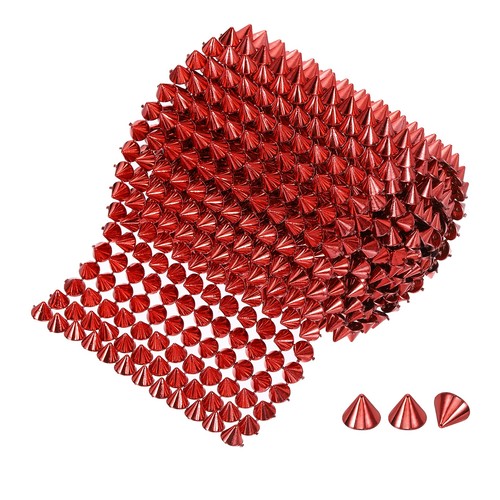 Tessuto borchie file rosso - borchie, 12