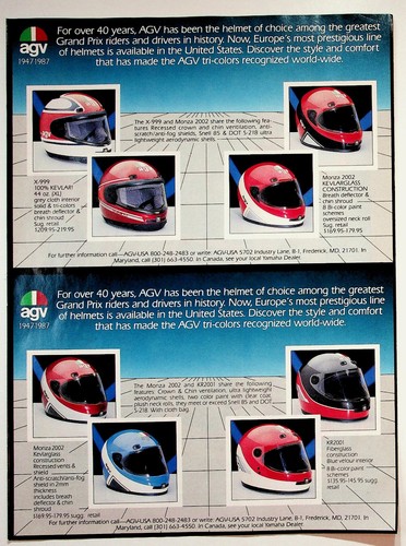 Pubblicità rivista casco moto