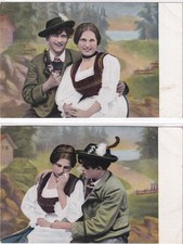 2 CARTOLINE DI BOLZANO ,COPPIA IN COSTUME TIROLESE PRIMI DEL '900  non viaggiata