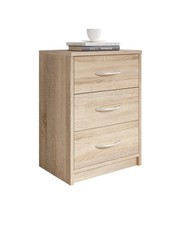 Comodino PEPE con 3 cassetti in laminato, LAP 38,5x54,2x28,2 cm