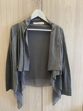 Golfino ZARA cardigan maglione donna - Grigio - M - 28 - con volant