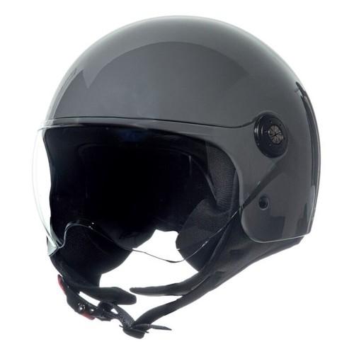 Casco demi jet grigio - demi, lucido