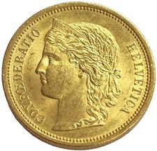 MONETA ORO 1883 SVIZZERA 20