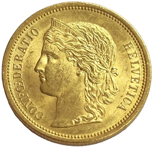 Moneta oro 1883 - oro, svizzera