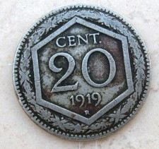20 Cent. 1919 Regno d'Italia Vitt. Emanuele III° tipo Esagono liscio  n  988