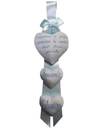 Fiocco nascita azzurro con - fiocco,