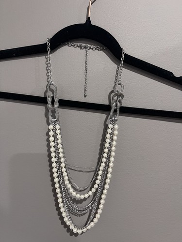 Collana perle finte catena - finte,