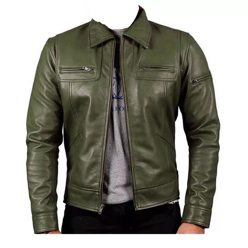 Giacca uomo pelle - in, verde