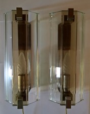 RARO-Veca Applique lampada da parete scultura in cristallo, anni '60